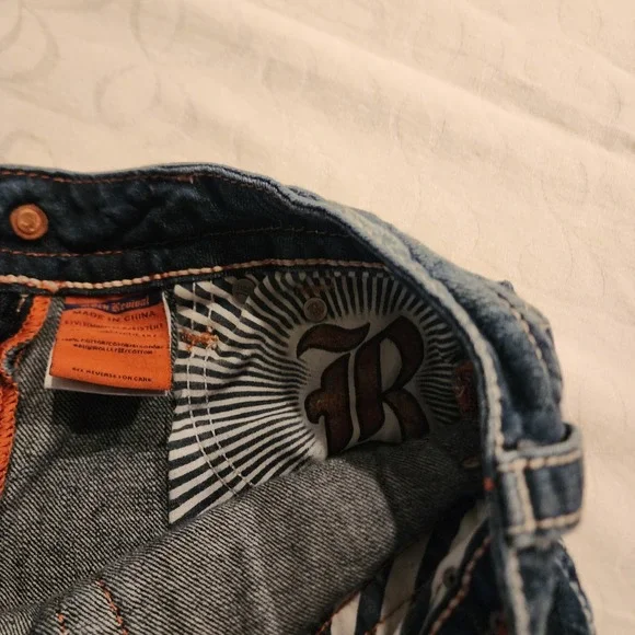 Rock Revival Emilie Easy Shorts 28 Y2K Western Cowgirl Embroidered Denim Glam - Picture 13 of 16